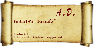 Antalfi Dezső névjegykártya